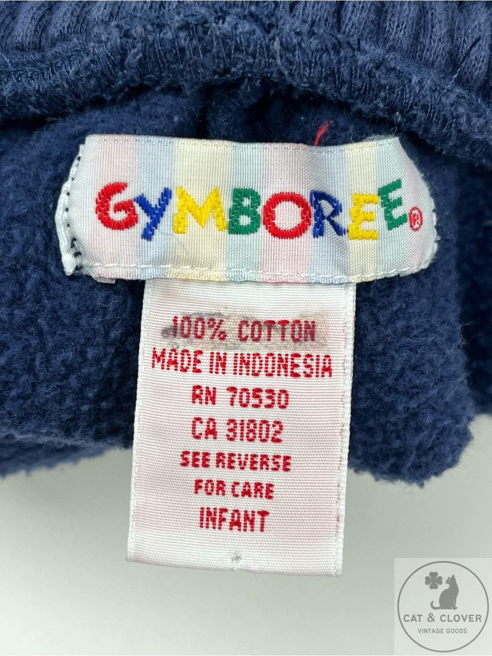 Gymboree 1995 School Days Rainbow Tag Navy Vintage Infant Sports Sweatpants